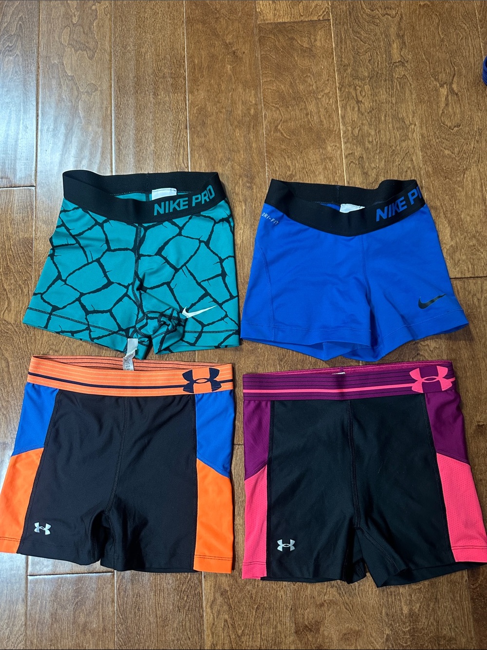 Nike Women's Athletic Shorts Lot - Teal Crackle & Royal Blue